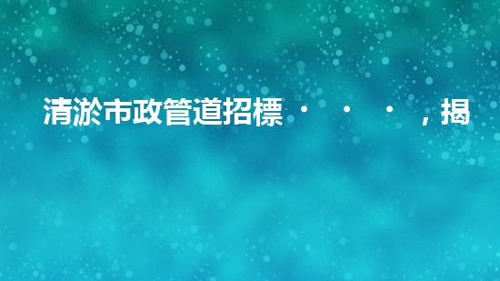 清淤市政管道招標，揭秘羅源縣的地下奇跡！